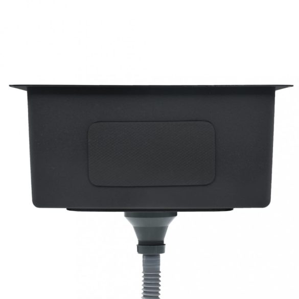 fekete kézzel készített rozsdamentes acél konyhai mosogató