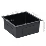 fekete kézzel készített rozsdamentes acél konyhai mosogató