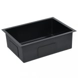 fekete kézzel készített rozsdamentes acél konyhai mosogató