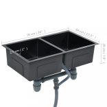 fekete kézzel készített rozsdamentes acél konyhai mosogató