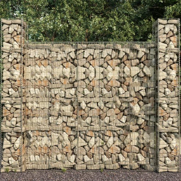 horganyzott acél gabion fal fedéllel 600 x 50 x 200 cm