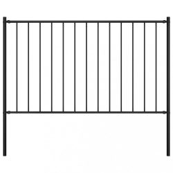 fekete acél kerítéspanel Woerden oszlopokkal 1,7 x 0,75 m