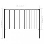 fekete acél kerítéspanel Woerden oszlopokkal 1,7 x 0,75 m