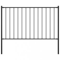 fekete acél kerítéspanel Woerden oszlopokkal 1,7 x 1,25 m