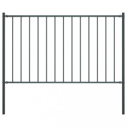   antracit színű Woerden acél kerítéspanel oszlopokkal 1,7 x 0,75 m