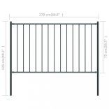 antracit színű Woerden acél kerítéspanel oszlopokkal 1,7 x 0,75 m