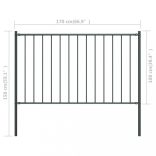 antracitszürke acél kerítéspanel Woerden oszlopokkal 1,7 x 1 m