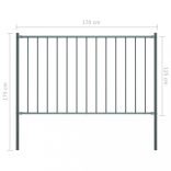 antracitszürke acél kerítéspanel Woerden oszlopokkal 1,7 x 1,25 m