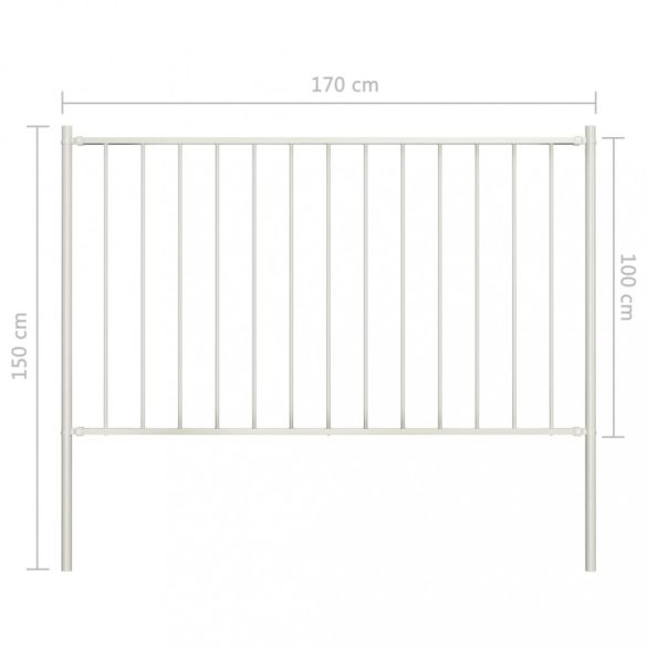 fehér acél kerítéspanel Woerden oszlopokkal 1,7 x 1 m