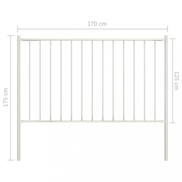 fehér acél kerítéspanel Woerden oszlopokkal 1,7 x 1,25 m