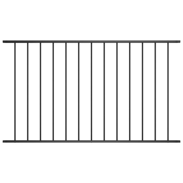 fekete porszórt acél kerítéspanel 1,7 x 0,75 m