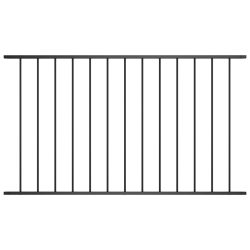 fekete porszórt acél kerítéspanel Woerden 1,7 x 1 m