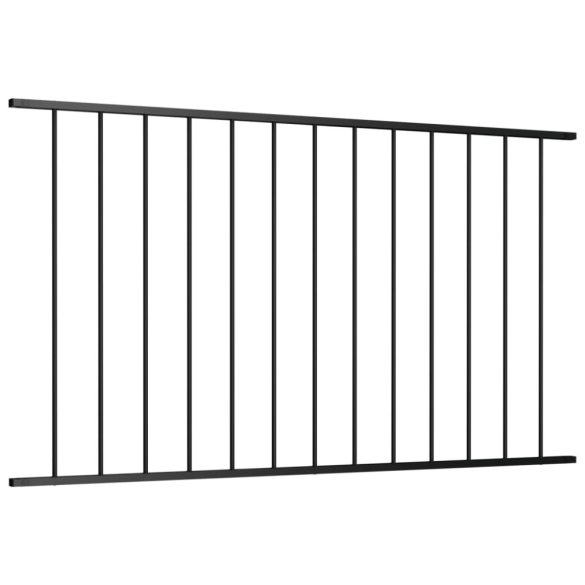 fekete porszórt acél kerítéspanel Woerden 1,7 x 1 m