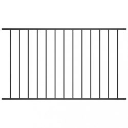 fekete porszórt acél kerítéspanel Woerden 1,7 x 1,17 m