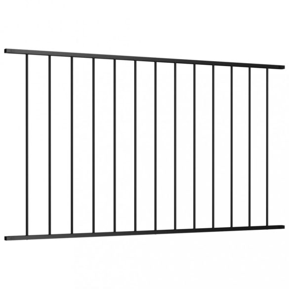 fekete porszórt acél kerítéspanel Woerden 1,7 x 1,17 m