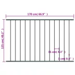antracitszürke porszórt acél kerítéspanel Woerden 1,7 x 1,17 m