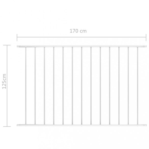fehér porszórt acél kerítéspanel Woerden 1,7 x 1,17 m