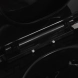 fekete kerámia perem nélküli fali WC