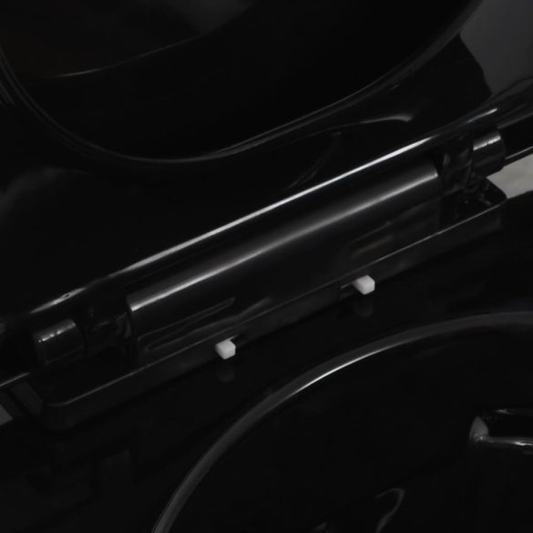 fekete kerámia perem nélküli fali WC