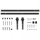 SKIEN fekete acél tolóajtó fémszerelék készlet 200 cm
