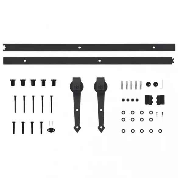 SKIEN fekete acél tolóajtó fémszerelék készlet 200 cm