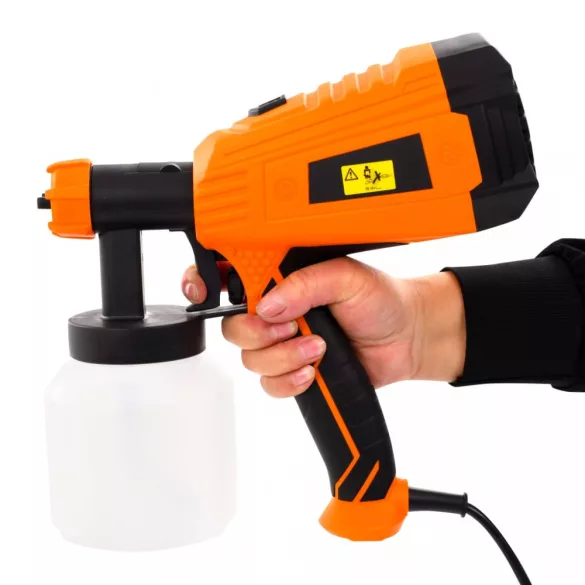 elektromos festékszóró pisztoly 3 szórófejjel 500 W 800 ml