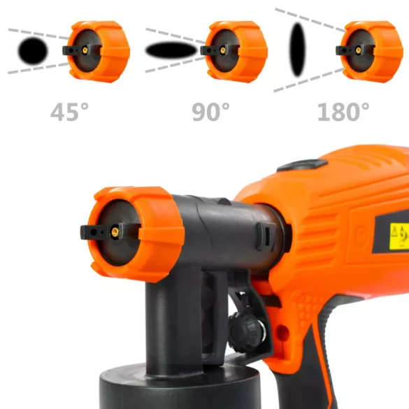 elektromos festékszóró pisztoly 3 szórófejjel 500 W 800 ml