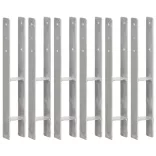 6 db ezüstszínű horganyzott acél kerítéshorgony 8 x 6 x 60 cm