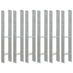   6 db ezüstszínű horganyzott acél kerítéshorgony 9 x 6 x 60 cm