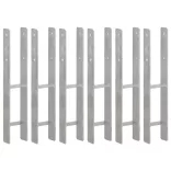 6 db ezüstszínű horganyzott acél kerítéshorgony 10 x 6 x 60 cm