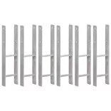 6 db ezüstszínű horganyzott acél kerítéshorgony 14 x 6 x 60 cm