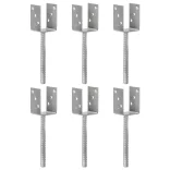 6 db ezüstszínű horganyzott acél kerítéshorgony 7 x 6 x 30 cm