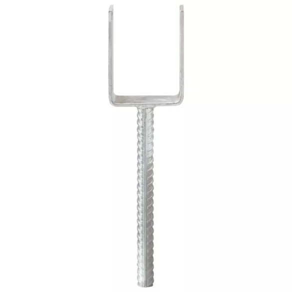 6 db ezüstszínű horganyzott acél kerítéshorgony 7 x 6 x 30 cm