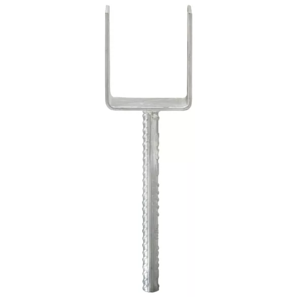 6 db ezüstszínű horganyzott acél kerítéshorgony 8 x 6 x 30 cm