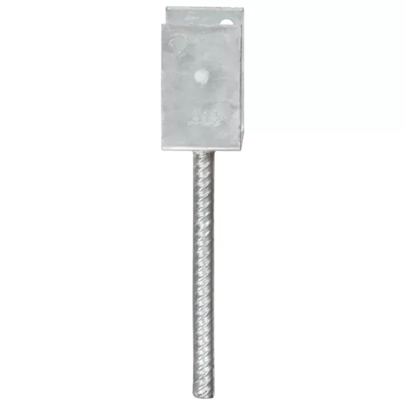 6 db ezüstszínű horganyzott acél kerítéshorgony 9 x 6 x 30 cm