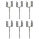 6 db ezüstszínű horganyzott acél kerítéshorgony 10 x 6 x 30 cm