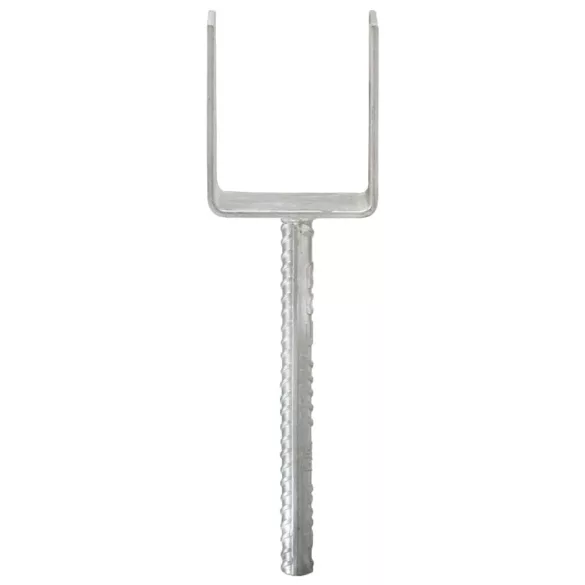 6 db ezüstszínű horganyzott acél kerítéshorgony 10 x 6 x 30 cm