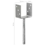 6 db ezüstszínű horganyzott acél kerítéshorgony 10 x 6 x 30 cm