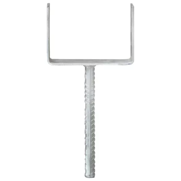 6 db ezüstszínű horganyzott acél kerítéshorgony 12 x 6 x 30 cm