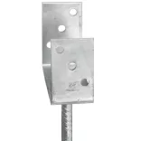 6 db ezüstszínű horganyzott acél kerítéshorgony 14 x 6 x 30 cm