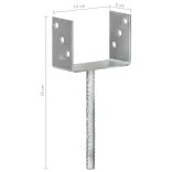 6 db ezüstszínű horganyzott acél kerítéshorgony 14 x 6 x 30 cm