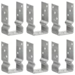 6 db ezüstszínű horganyzott acél kerítéshorgony 8 x 6 x 15 cm