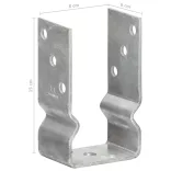 6 db ezüstszínű horganyzott acél kerítéshorgony 8 x 6 x 15 cm