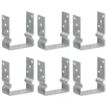 6 db ezüstszínű horganyzott acél kerítéshorgony 12 x 6 x 15 cm