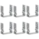 6 db ezüstszínű horganyzott acél kerítéshorgony 14 x 6 x 15 cm
