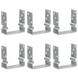   6 db ezüstszínű horganyzott acél kerítéshorgony 14 x 6 x 15 cm