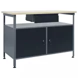 fekete acél munkapad 120 x 60 x 85 cm