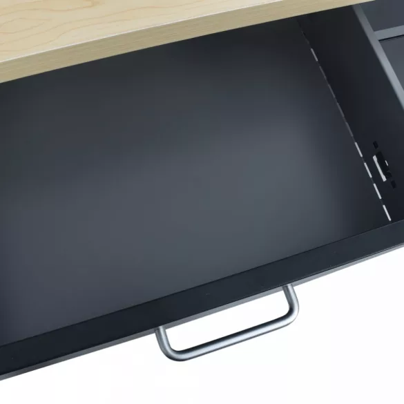 fekete acél munkapad 120 x 60 x 85 cm