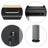 fekete acél munkapad 160 x 60 x 85 cm