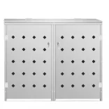 rozsdamentes acél tároló két gurítható szemeteskukához 240 L